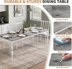 IDEALHOUSE Dining Table for 6, 71 Inch Rectangular Kitchen Table, Rustic Farmhouse Dining Room Table with Large Tabletop and Heavy-Duty Legs, Ideal for Dining Room or Kitchen, Gray