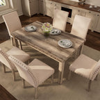 Morden Fort Farmhouse Style Dining Chairs Set of 2, Rustic Upholstered Kitchen & Dining Room Chairs with Rivet Detailing, Solid Wood Legs & Sturdy Wooden Chair Design for Comfortable Seating