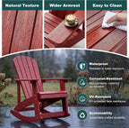 Outdoor Adirondack Rocking Chairs Set of 2, All-Weather Patio Rocker Chair with Wide Armrests & High Backrest, Front Porch Rocker Chairs for Patio Garden, Backyard, Porch