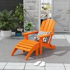 WO Home Furniture Adirondack Ottoman Outdoor Patio Footrest 13.5" Inch Folding Footstool for Outdoor Adirondack Chair (Orange)