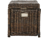 happimess HPM9002A Elijah 30" Wicker Storage Trunk, Collapsible for flat storage, Rattan-Sarang Buaya, Coastal for Office, Dorm Room-LivingRoom, Bedroom, Dining Room, Brown