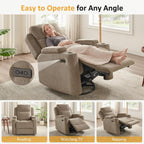 Oversized Nursery Rocking Chair Set of 2, 270° Swivel Glider Recliner Chair with USB & Type-C Ports, Cup Holders & Armrest Storage, Soft Chenille Nursery Chair for Living Room, Bedroom