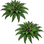 36In Artificial Boston Ferns Bush, Set of 2 Large Faux Ferns Plants, 39 Branches Fake Ferns Vines for Home Living Room Decor, Indoor and Outdoor