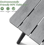 83" Patio Outdoor Dining Table for 6-8, Weather-Resistant Aluminum Frame with Wood-Grain Top & Umbrella Hole for Deck Gatherings, Grey