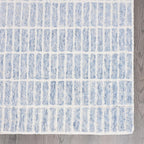 Hand-Tufted 100% Wool Area Rug – Unique Modern Geometric Grid Pattern, Soft Plush Textured Carpet for Living Room, Bedroom, Dining Room & Entryway (Blue,Ivory, 8' x 10')