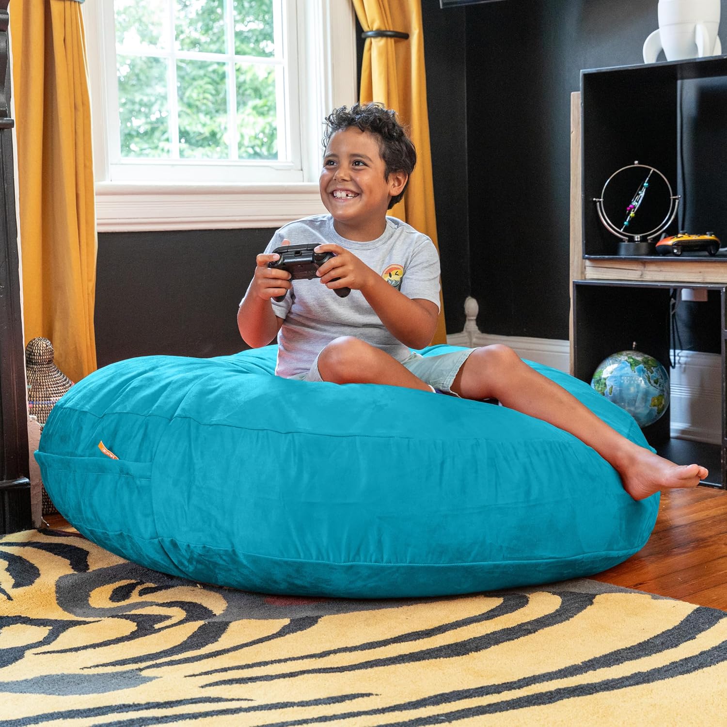 Jaxx Cocoon 4 Foot Bean Bag Chair and Crash Pad, Aqua