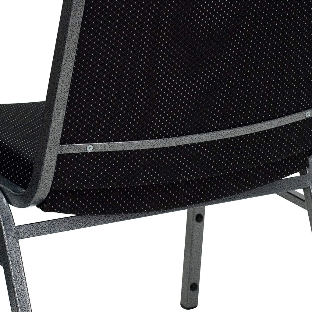 EMMA + OLIVER Big & Tall 1000 lb. Rated Black Fabric Stack Chair