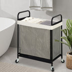 STO STO Laundry Hamper 2 Section, 100L Rolling Laundry Sorter Cart with Removable and Washable Liner Bag, Clothes Hamper with Wheels and Metal Handle for Laundry Room and Bedroom