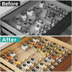 MIUKAA Acrylic Spice Drawer Organizer, 5 Tier - 10 Pack Seasoning Organizer for Drawer, Expandable From 13" to 26" Kitchen Drawer Spice Rack (Jars not Included)