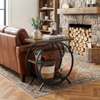 Tribesigns 3-Tier End Table, Industrial Side Table for Living Room, Small Rectangle Nightstand for Bedroom (1PC, Rustic Brown & Black)