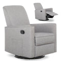 Evolur Raleigh Upholstered Manual Glider Recliner– Rocking & 360° Swivel with Smooth Glide – Greenguard Gold & FSC Certified – Modern Nursery and Living Room Chair in Light Grey
