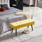 Homedot Accent Bench for Living Room Ottoman Bench Elegant Velvet Bedroom Bench End of Bed with Black Metal Legs, Indoor Bench for Dining Room, Living Room, Make Up Room