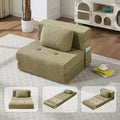 Folding Sofa Bed Convertible Sleeper Sofa with Pillow Modern Tufted Folding Couch Bed Lazy Chair Floor Futon for Living Room Bedroom Apartment Guest Room Green 32IN
