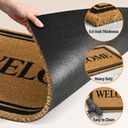 Kelarea Coco Coir Welcome Door Mat with Heavy Duty Backing, 17" x 30" Non-Slip, Easy Clean Mat for Front Door, Entrance, Porch, Indoor/Outdoor