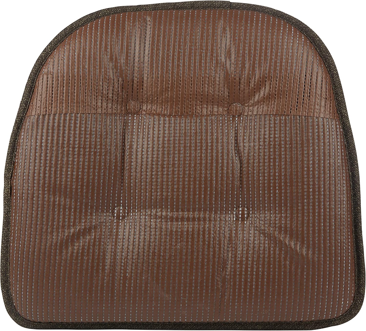 Klear Vu Omega Non-Slip Universal Chair Cushions for Dining Room, Kitchen and Office Use, U-Shaped Skid-Proof Seat Pad, 15x16 Inches 4 Pack Solid Chestnut 2 Count