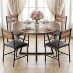 IRONCK Upholstered Dining Chairs Set of 4, Modern Dining Room Chairs with Ergonomic Backrest, MDF Board and Metal Frame, Kitchen Chairs for Dining, Kitchen and Living Room, Rustic Brown