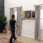 American Legend Barnwood Dartboard Cabinet with Wheat Finished Barn Style Doors - Dartboard Not Included