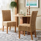 SAFAVIEH Furniture - Luz Dining Chair Set of 2 - Coastal Design - Natural & Honey Pine Solid Wood - Ideal for Dining Room, Kitchen, 18.5" Seat Height (SEA8016B-SET2)