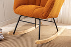 Adulto Teddy Rocking Chair Outdoor Indoor Living Room Nursery Wooden G,A5 | Soft teddy fabric rocking chair with foam filling, wooden frame, and metal base. Supports up to 250 LBS. Easy 25-min ass