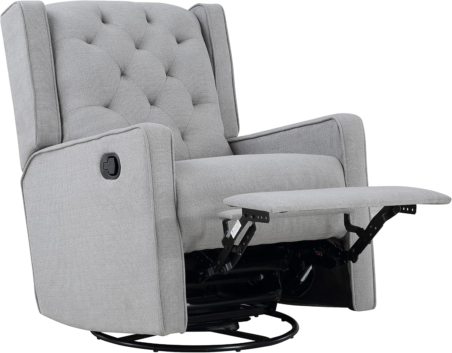 Gliding Swivel Recliner Tufted Pebble Fabric