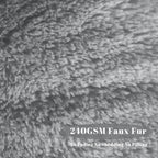 Faux Fur Comfy Bean Bag Chair Cover (No Filler), Fluffy Stuffed Animal Storage Bean Bag Covers Large Sofa for Adults, Premium Furry Fuzzy Bean Bag for Living Room Bedroom, Light Gray