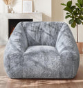 Hobestluk Bean Bag Chair Plush Accent Chair Armrest Living Room Adult Grey | Memory Foam Filled,Oversized Large Cozy Comfy Plush Chair,Lazy Sofa,Armrest,Living Room Bedroom Dorm,Washable cover