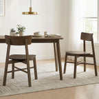 CHITA Soild Wood Dining Chairs Set of 4, Mid Century Modern Walnut Wood Kitchen Chairs with Curved Backrest, Dining Room Chair for Kitchen, Restaurant
