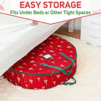 36 Inch Wreath Storage Container, 1 Pack Deluxe Wreath Storage Bag with Dual Zippers, Easy Access Christmas Wreath Storage Bag with Carry Handles and Clear Label Pocket