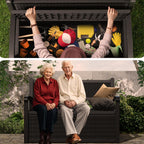 EFU Outdoor Storage Bench, Outdoor Bench with Storage, 80 Gallon Heavy-Duty&Waterproof Lockable Storage Bench Outdoor for Patio, Garden, Porch (Black)