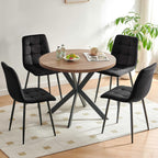 Homedot Black Dining Chairs Set of 4, Modern Upholstered Velvet Kitchen Reception Chairs Tufted, Comfortable Living Room Chairs for Apartment/Dining Hall