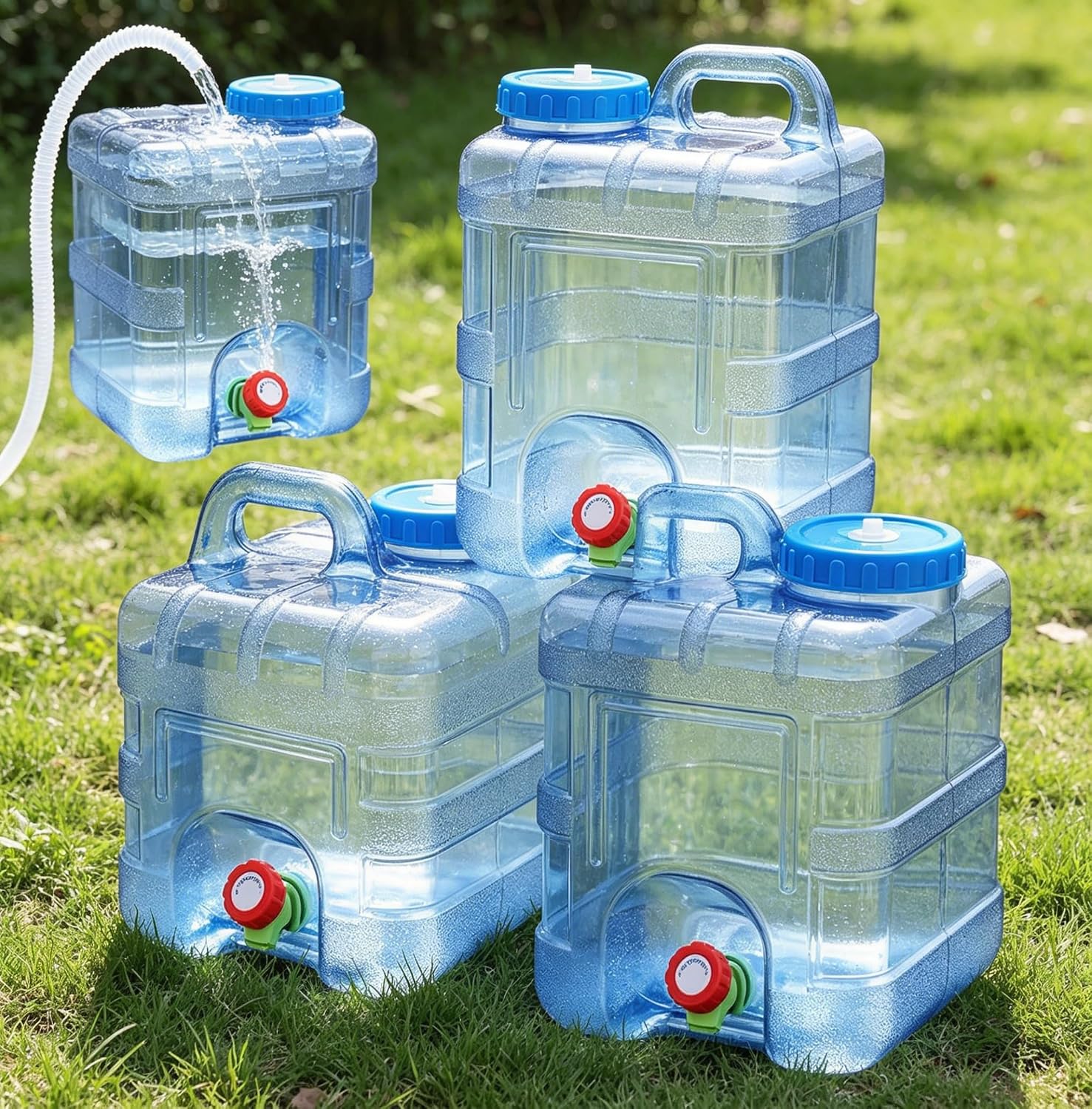 Generic 8 L Camping Water Tank with Faucet, Portable Water Storage Container with Tap for Outdoor Camping Hiking Car Travel Home Emergency Use (7.5L)