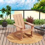 HDPE Shoreside Modern Rocking Poly Adirondack Chair (Set of 4),Teak