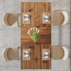Tribesigns 63-Inch Rectangular Dining Table for 4 to 6, Modern Kitchen Table with Stylish Metal Trestle Legs, Large Dinner Table for Dining Room, Chair Not Included (Rustic Brown and Black)
