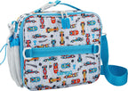 Bentgo Kids Prints Lunch Bag - Double-Insulated, Reusable, for Kids 3+, Adjustable Strap; Holds Lunch Box/Water Bottle/Snacks; Easy-Clean, Water-Resistant, Pockets (NEW Race Cars)