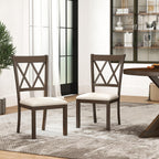 Roundhill Furniture Windvale Fabric Upholstered Dining Chair, Set of 2, Espresso