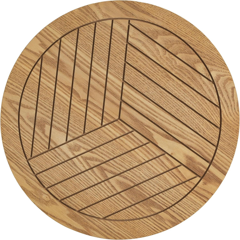 Christopher Knight Home Isele Wood Accent Table with Round Slatted Top Design, Small Side Table with Unique Curved Base, Modern End Table for Living Room/Bedroom/Small Spaces, Natural