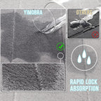Yimobra Memory Foam Bathroom Rugs Sets 2 Piece - Super Soft Absorbent Quick Dry Bath Mat Set, Machine Washable Non Slip Floor Carpet for Tub Shower & Single Sink (17x24 & 31.5x20 Inch, Gray)