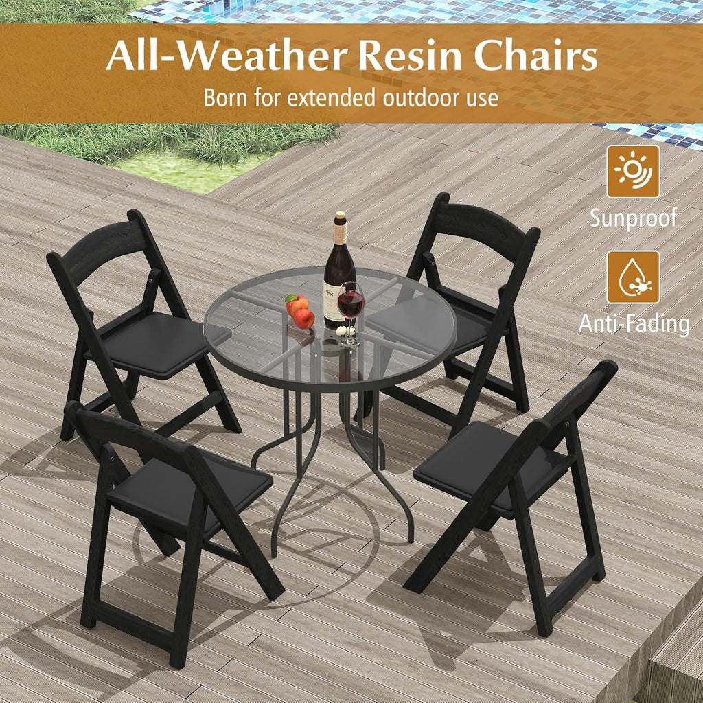 Giantex 12-Pack Folding Chairs, Portable Resin Event Chairs with Padded Seat, All-Weather Resin Frame, 1100 lbs Static Capacity, Lightweight Foldable Chair for Office, Wedding, Party, Outdoor