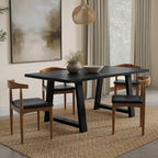 SIMPLIHOME Whitley Dining Table - 72 inch Wide Solid Mango Wood Rectangular Table in Black, Modern Farmhouse Style for Dining Room or Kitchen with Extra-Thick Trestle Base, Seats 6