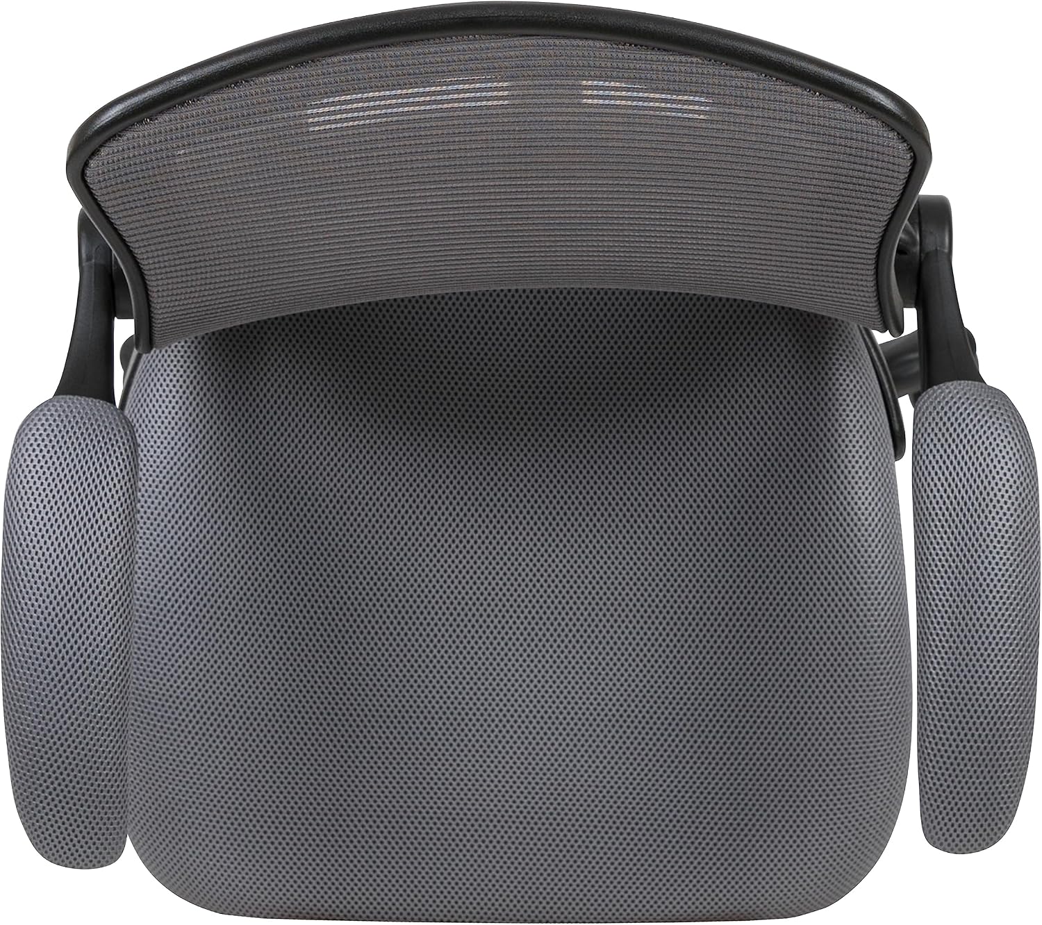 EMMA + OLIVER Mid-Back Dark Gray Mesh Ergonomic Drafting Chair with Foot Ring and Flip-Up Arms