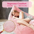 3 in 1 Big Bean Bag Chair for Adults, Large Giant BeanBag Chairs, Convertible Soft Floor Chair Cushions, Sofa & Bed, Perfect for Bedroom, Living Room, Game Room (Pink)