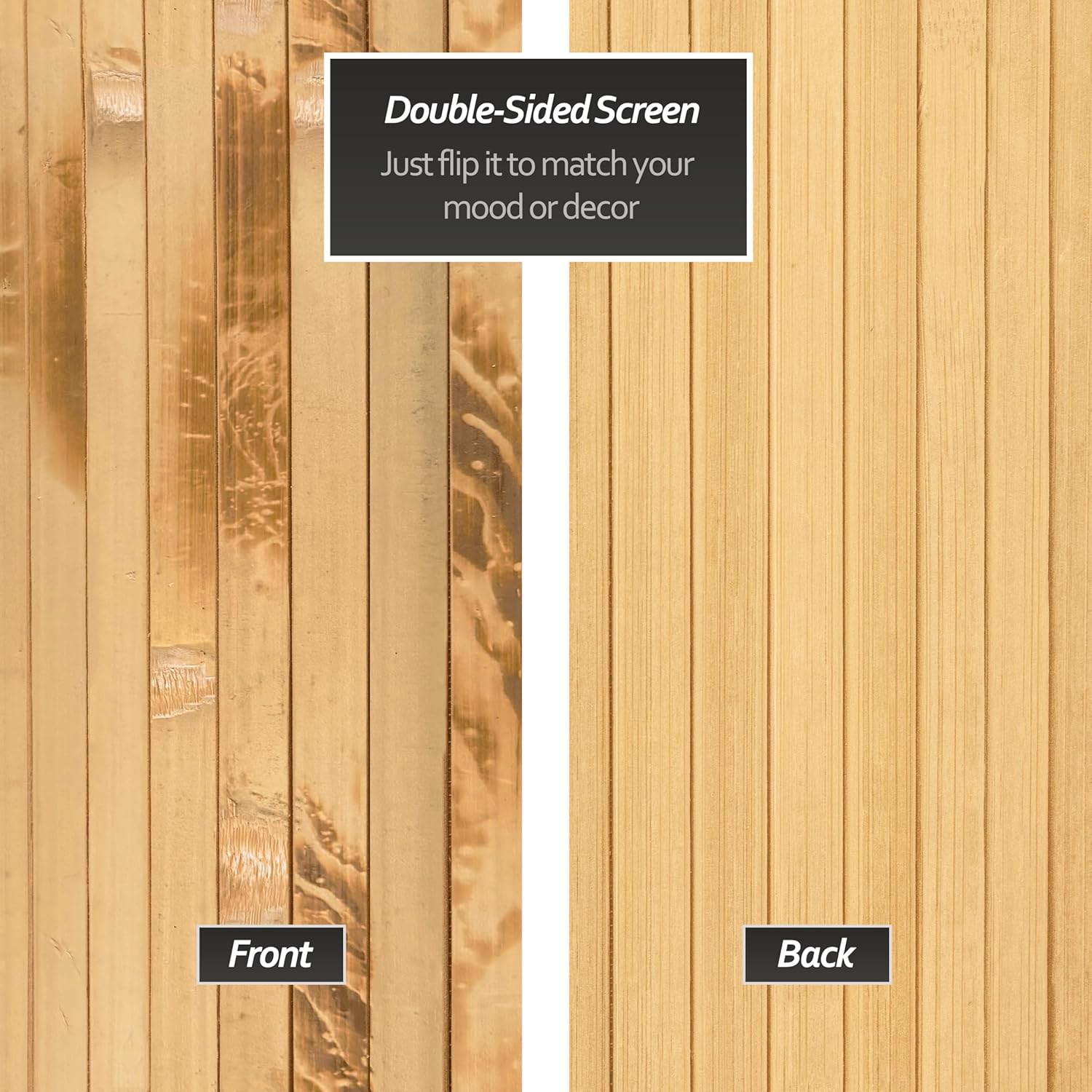 4 ft. Tall Reversible Bamboo Wave Screen - Burnt Bamboo