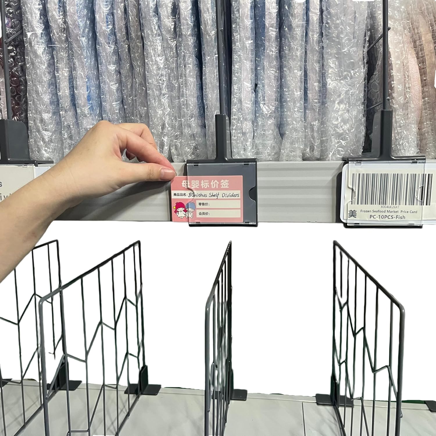 20 Pcs 60 * 40CM Pack Wire Shelf Divider, Closet Dividers Shelf Organizers, Ideal for Product Display and Organization, Retail Shelving by Clip Strip Marker Label，Separators for Clothes