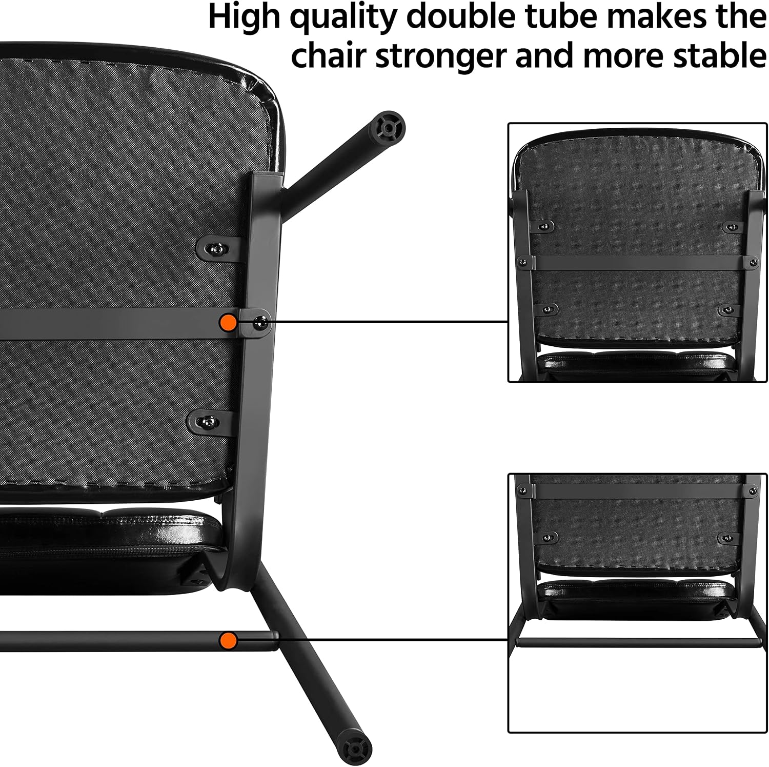 Yaheetech 2 PCS Office Guest Chair Mid Back Leather Reception Chairs Living Room Leisure Chairs with Lumbar Support for Waiting/Conference Room, Black
