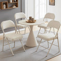 InfiniPower Folding Chairs 4 Pack with Vinyl-Padded Cushion and Back, Sturdy Metal Steel Foldable Chair, Portable Stackable Commercial Guest Seat for Indoor/Outdoor Events, Home, Office Use, Khaki