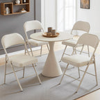 InfiniPower Folding Chairs 4 Pack with Vinyl-Padded Cushion and Back, Sturdy Metal Steel Foldable Chair, Portable Stackable Commercial Guest Seat for Indoor/Outdoor Events, Home, Office Use, Khaki