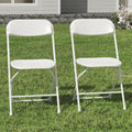 White Folding Chairs 2 Pack, Plastic Folding Chairs Outdoor Indoor, 350lb Capacity, Portable Event Chair, Lightweight Folding Chair, for Events Office Wedding Party Rental Picnic Patio