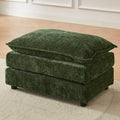 35'' Cloud Chenille Ottoman for Bedroom, Living Room and Entryway (Green)