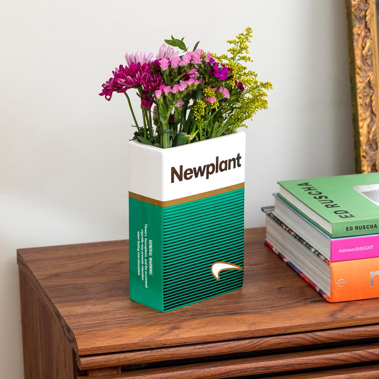 Vintage Inspired Flower Vase - Dopamine Decor - Ceramic Vases - Funky, Retro, Quirky, Unique Home Decor Aesthetic - Living Room Accents - Novelty Vases - Pots for Plants (Green)