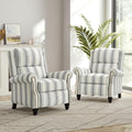Recliner Chair, Modern Pushback Armchair with Adjustable Backrest & Footrest for Bedroom, Living Room (Grey Stripe,Set of 2)